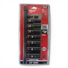 MILWAUKEE 49-66-7021 SHOCKWAVE 3/8 Drive 8pc Impact Metric Sockets